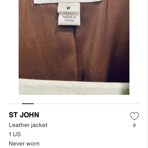 St. John Lambskin Brown Leather Jacket-Never Worn New without Tags - Picture 5 of 8
